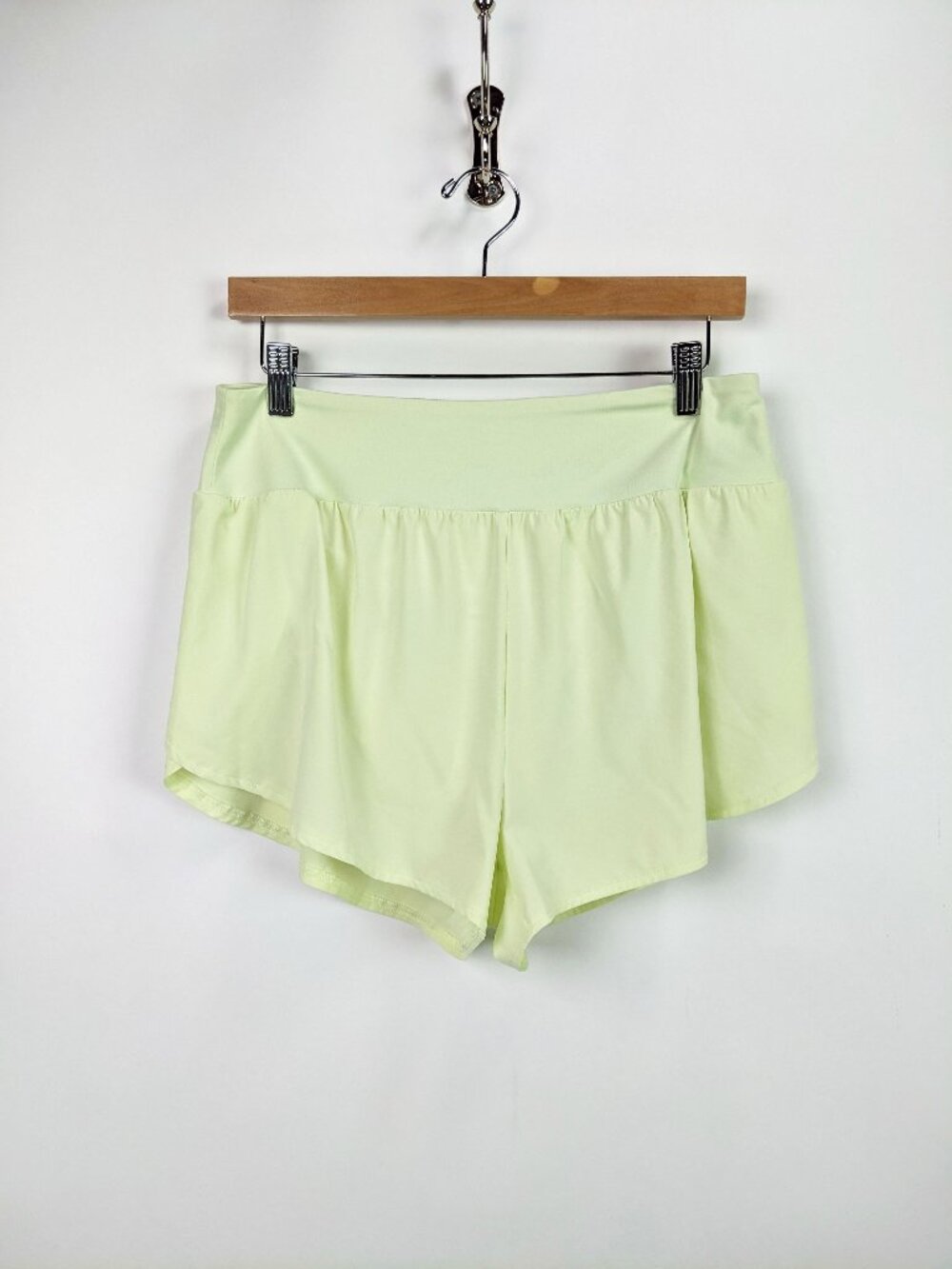 Zella Womens Green Layered Athletic Running Shorts Size M